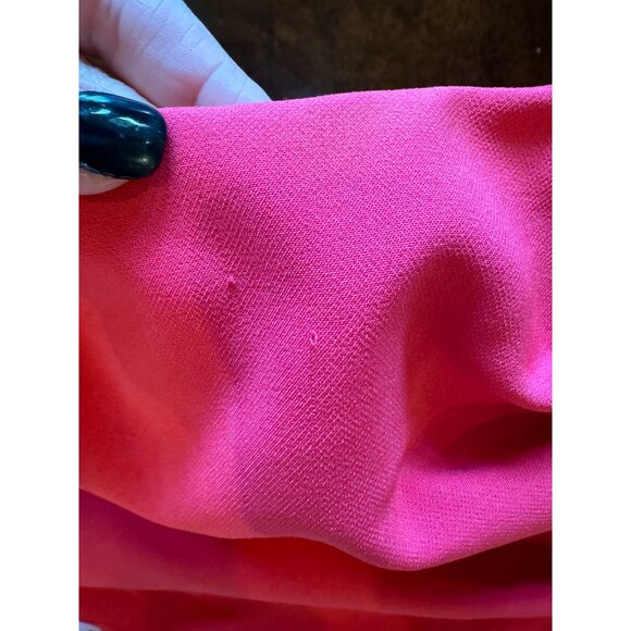 Nicole Miller Dress Women 10 Red Crepe Off Shoulder Pleated Sleeve Ruched Gown - Picture 13 of 13